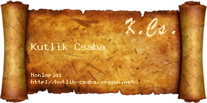 Kutlik Csaba névjegykártya
