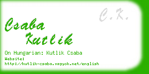 csaba kutlik business card
